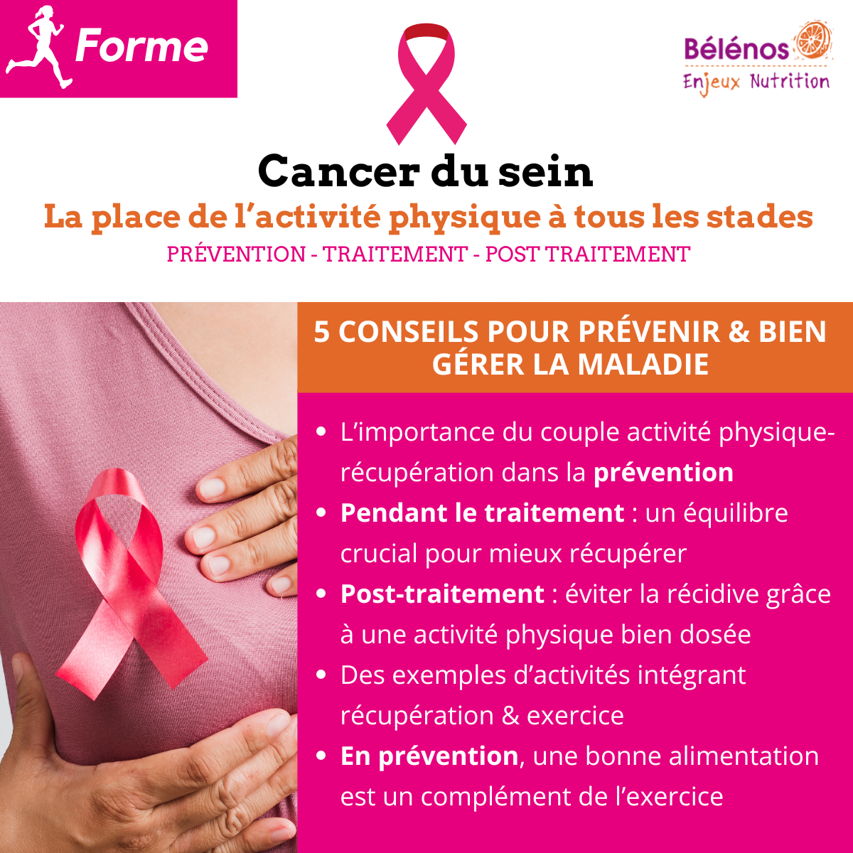 Cancer du Sein : place de l'activité physique et de la récupération