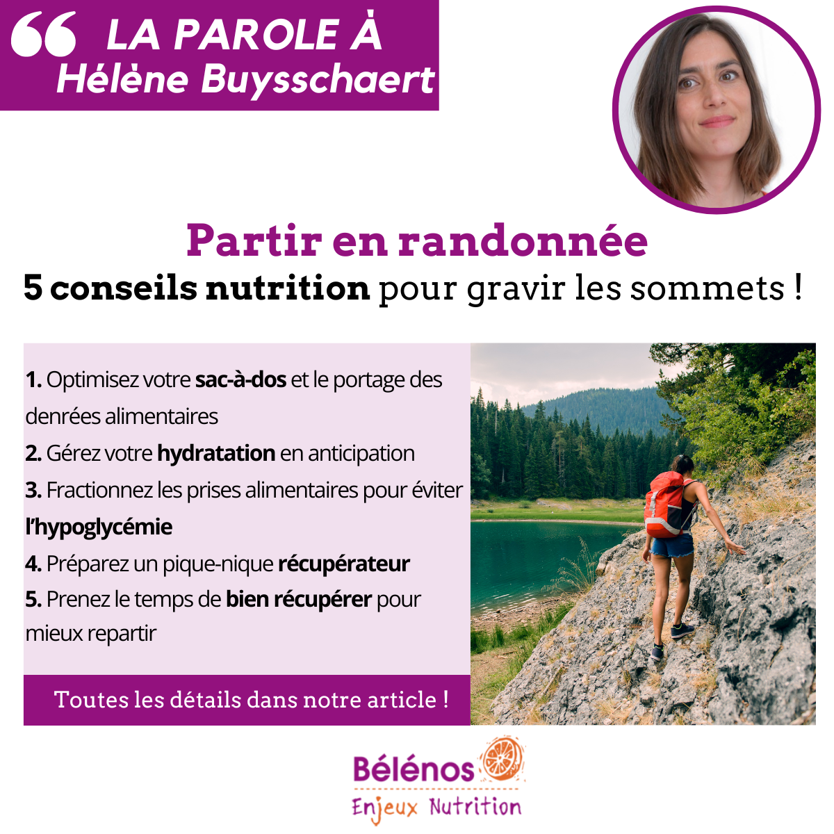 Randonnée 5 conseils nutrition Juillet 2024